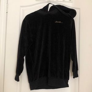 LACOSTE | Black Velour Hoodie (Size 34)